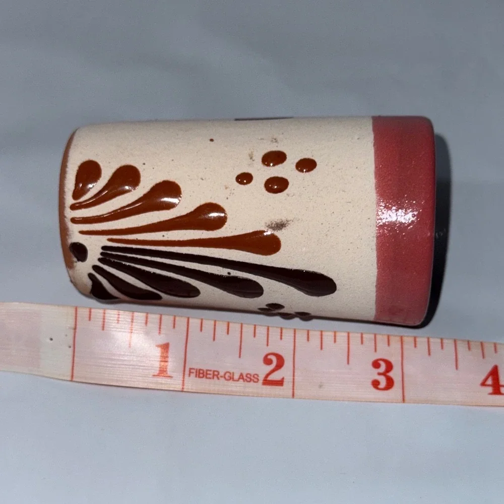 Ceramic Shot Glass Souvenir Hand Painted Pottery Jalpan de Serra Qro.